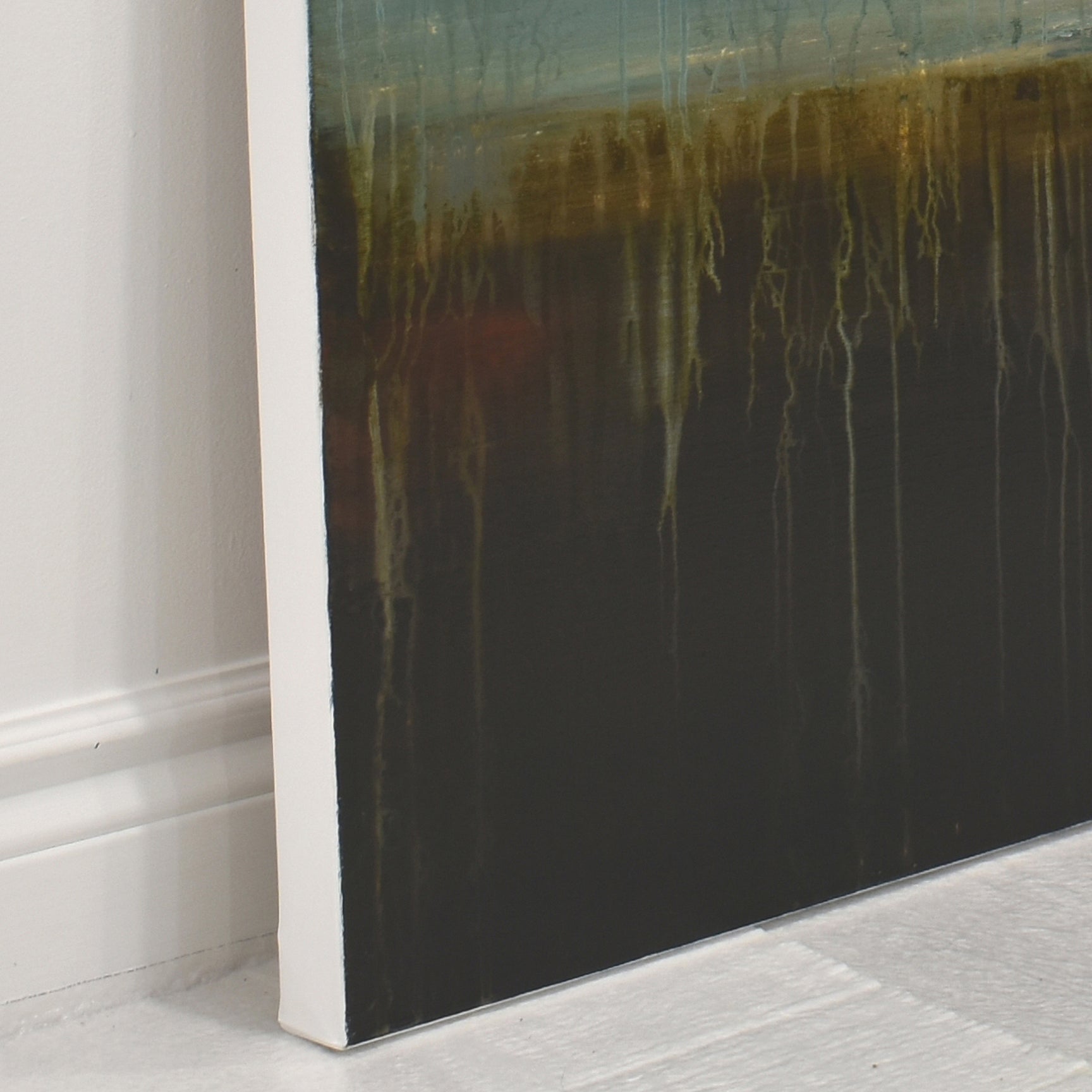 abstract acrylic artwork and Colorful horizon paintings by modern abstract artists Canada - Lisa Carney 