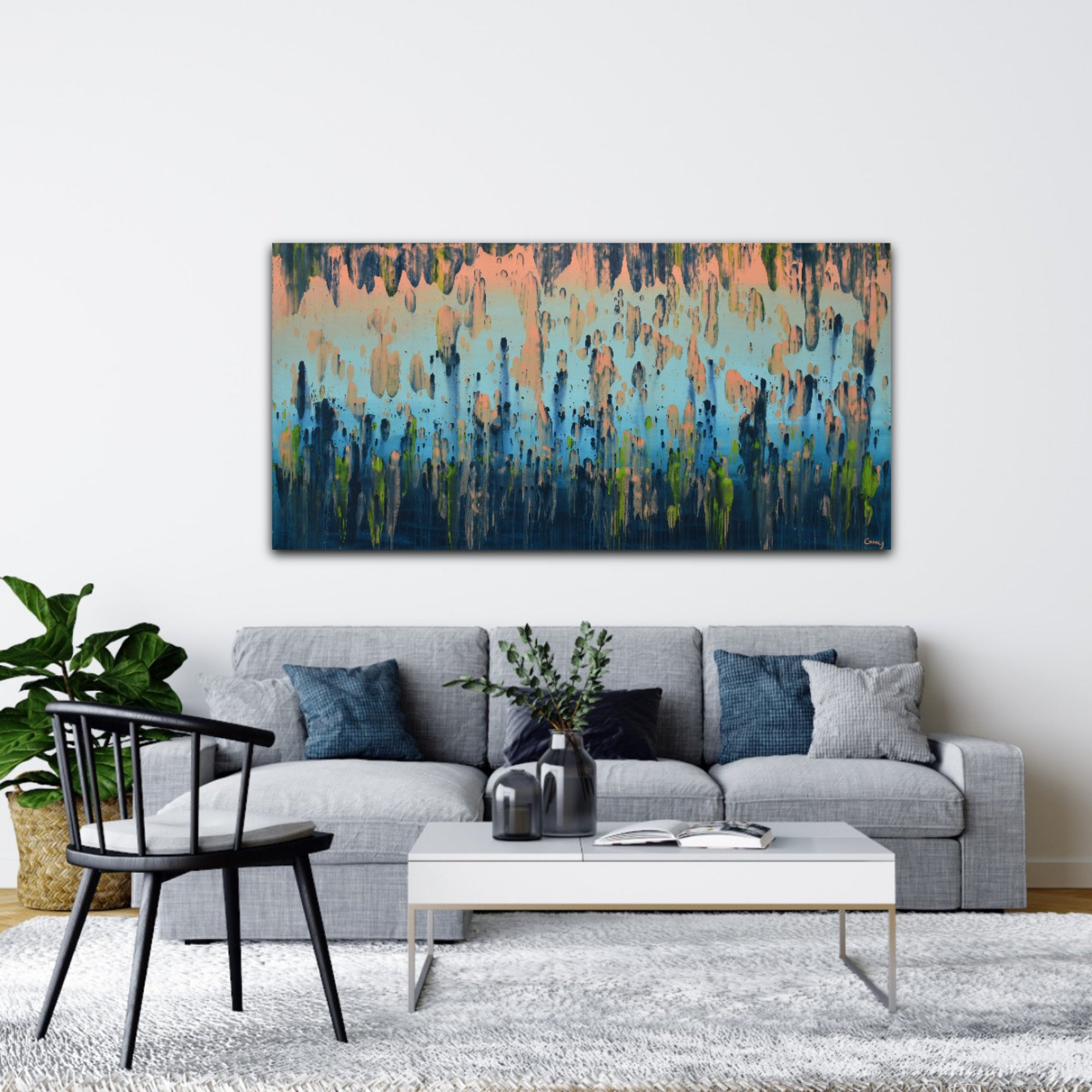 Canadian fine art abstract acrylic paintings  and large landscape canvas art by contemporary artists Canada - Lisa Carney 