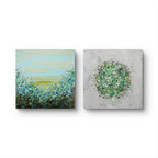 Petal Burst 6 + Potpourri 12 diptych, horizontal arrangement - Lisa Carney