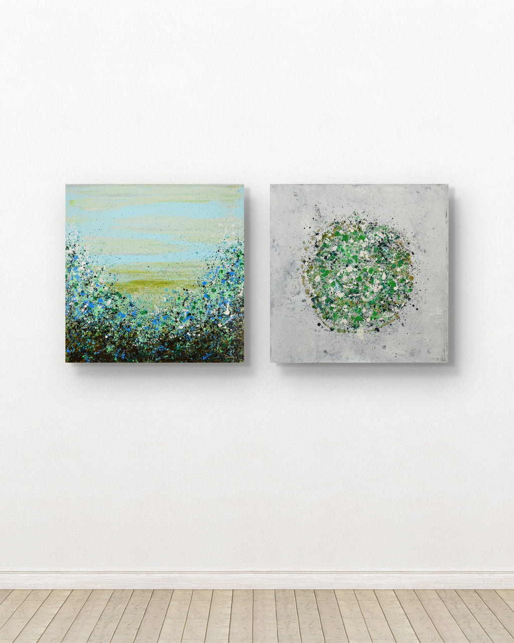 Petal Burst 6 + Potpourri 12 paired artwork view - Lisa Carney