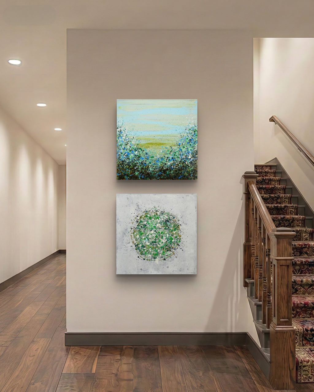 Petal Burst 6 + Potpourri 12 paired artwork view - Lisa Carney