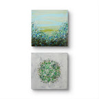 Petal Burst 6 + Potpourri 12 diptych, alternate arrangement - Lisa Carney