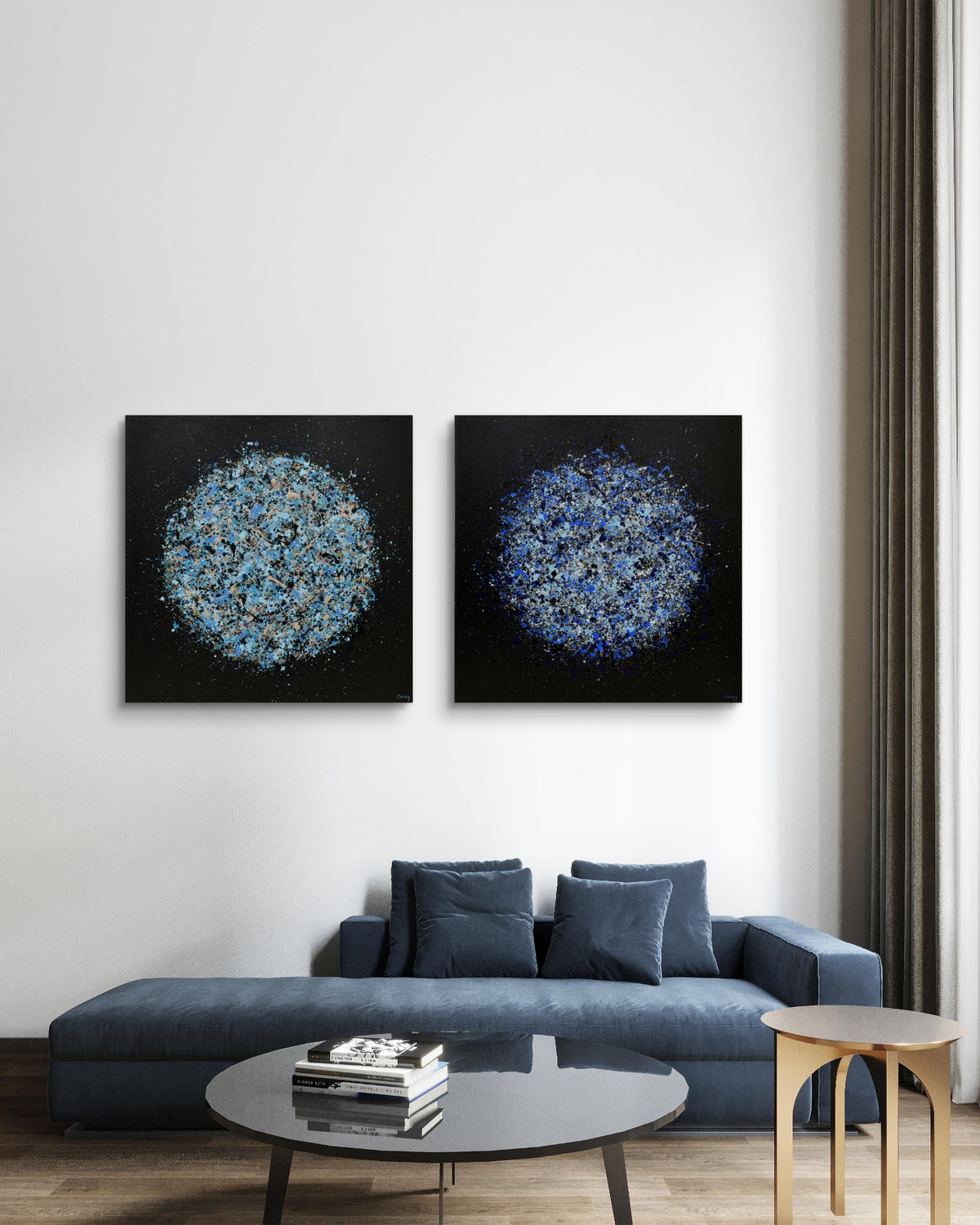 Petal Burst 50 + Petal Burst 52 paired artwork view - Lisa Carney