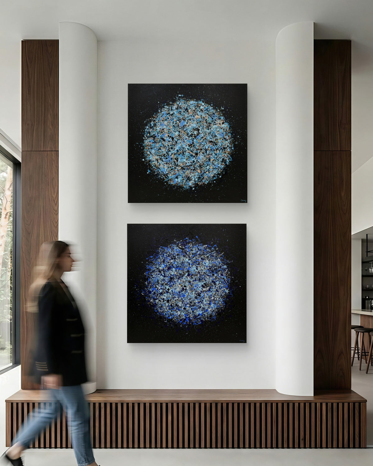 Petal Burst 50 + Petal Burst 52 paired artwork view - Lisa Carney