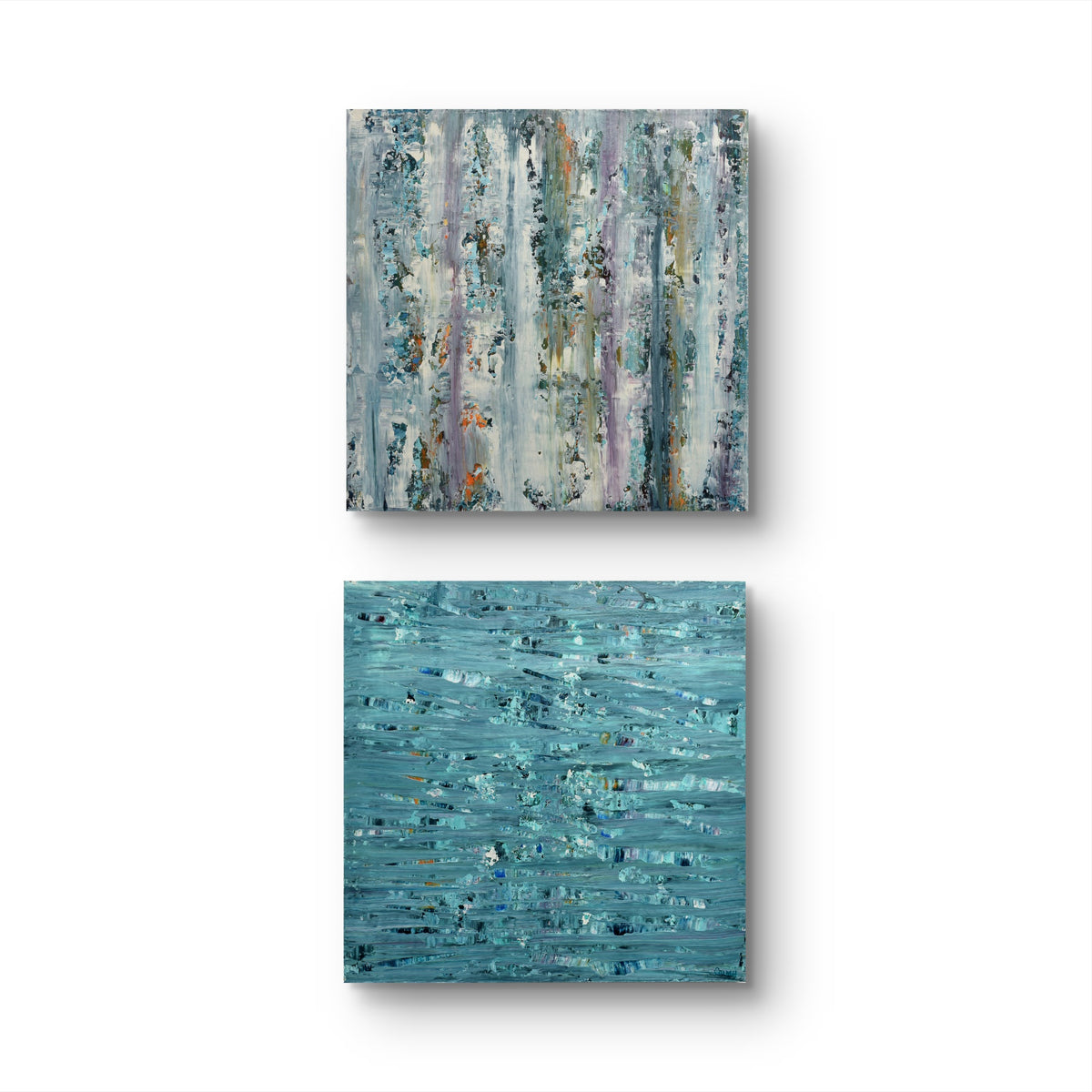 Wipeout + Snowlight diptych, alternate arrangement - Lisa Carney